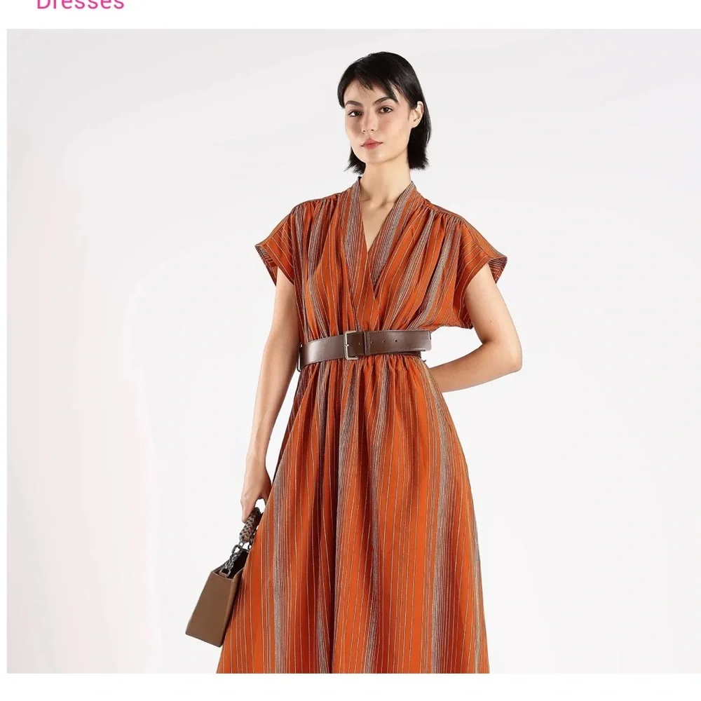 Calvin Klein Orange and Gray Maxi Dress - Picture 1 of 5